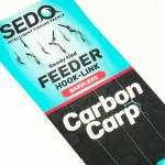 Carbon Carp Feeder Barbless-  előkötött Szakáll nélküli Feeder előke 6-os 0.14mm fonott damil - 10mm