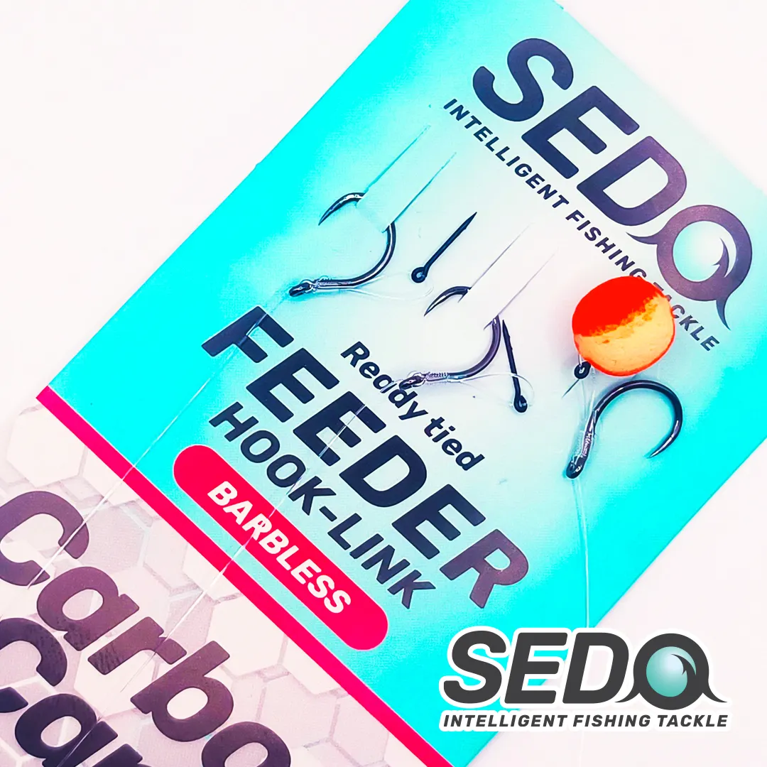 Carbon Carp Crystal Monofil Feeder rig Barbless - Szakáll Nélküli Feeder előke