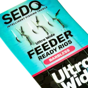 Ultra Wide Barbless Feeder - Előkötött Szakáll Nélküli Feeder Előke